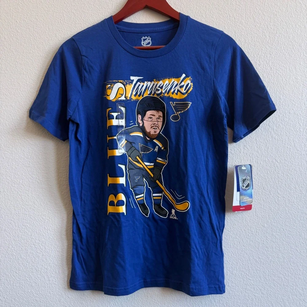 NHL St Louis Blues Vladimir Tarasenko Youth Large 14/16 Blue Graphic T-Shirt NWT